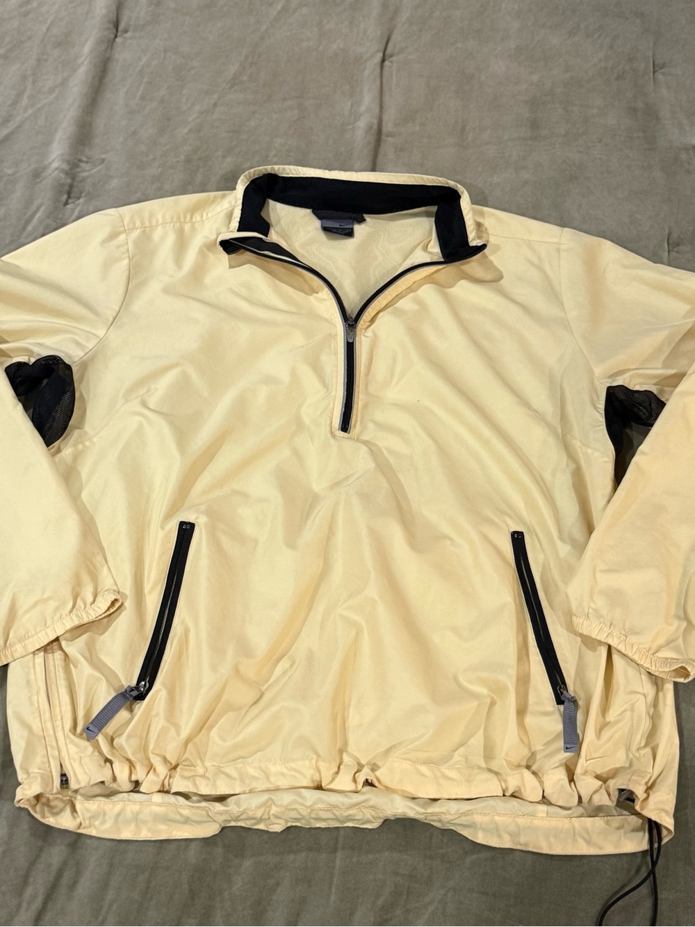 Nike Golf Butter Yellow Half Zip Windbreaker Jacket XL Lightweight Mesh Lined